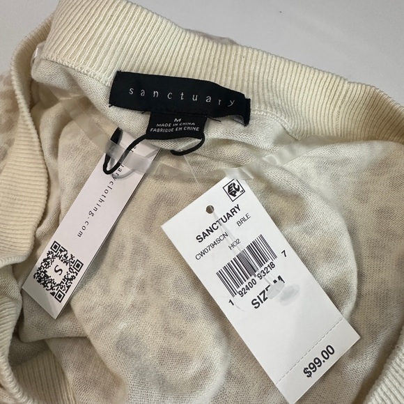 NWT Sanctuary Women’s Leopard Print Cardigan Cream Sz M - Picture 4 of 12